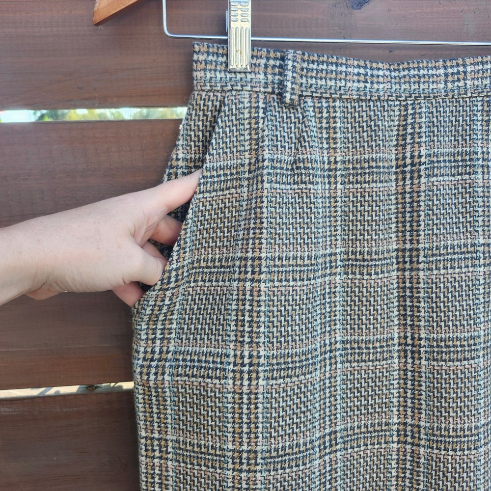 Vintage Evan Picone Wool Plaid Skirt Suit | Jacket & Skirt Sz 4/6 Dark Academia - Picture 13 of 16